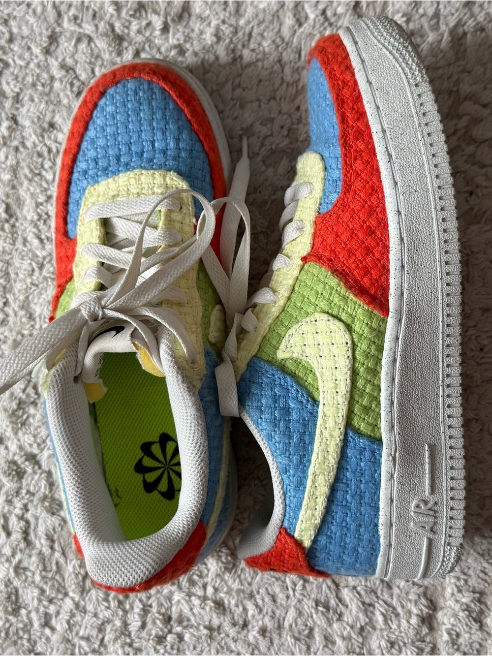 Nike Kids Colorblock Sneakers in Blue, Red, Lime, Cream
